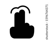 double touch vector glyph flat icon 