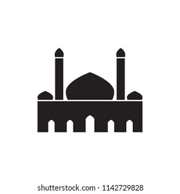 Double Tower Silhouette Mosque Custom Illustration Graphic Design