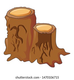Double tree stump icon. Cartoon of double tree stump vector icon for web design isolated on white background