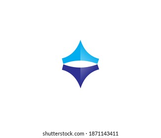 Double Triangle icon design template