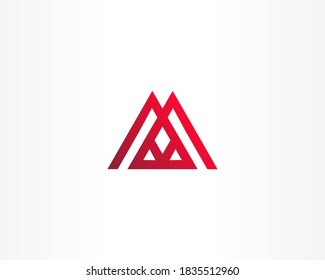 plantilla de logotipo de diseño de doble triángulo y línea
