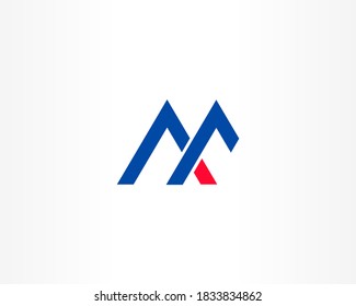 Double Triangle and Line Logo Design Vector Template