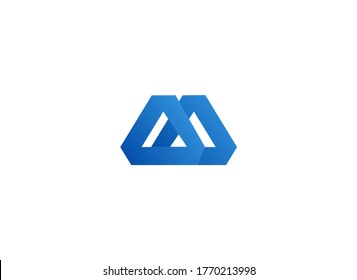 Double triangle logo design icon