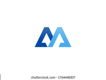 double triangle logo design template