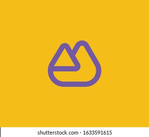 Double Triangle Modern Style Logo Icon Design Element