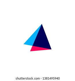 double triangle overlapping logo vector icon illustration