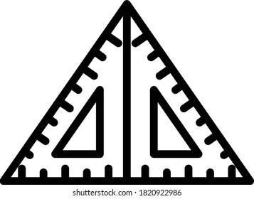 Double triangle ruler Concept Vector Icon Design, Measuring and Ruler Symbol on White background