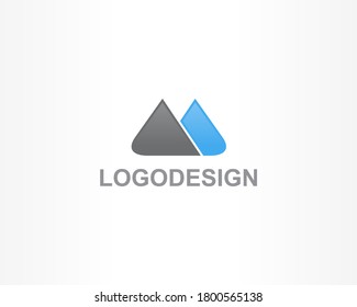 double triangle vector logo design icon