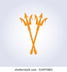 double trident logo vector.