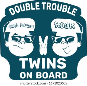 Double Trouble Sticker Social Media Content Stock Vector (Royalty