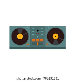 Double Turntable Disc Jockey Vector Illustration Graphic