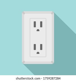 Double type B power socket icon. Flat illustration of double type B power socket vector icon for web design