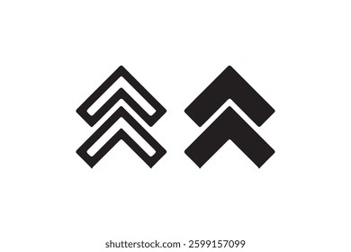 Double upward arrows icon for navigation Vector