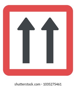 Double upward arrows indicating shipping warning 