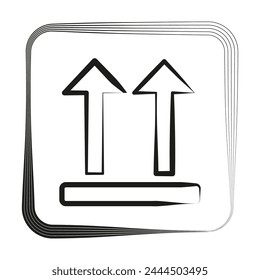 Double upward arrows. Progress symbol. Directional square frame. Vector illustration. EPS 10.