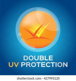 double uv protection logo , ultraviolet reflection vector