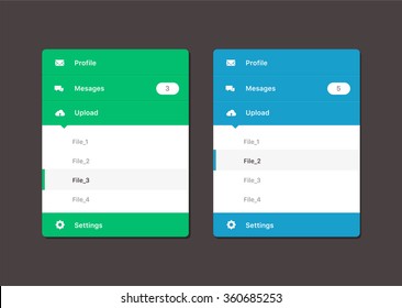 Double vector menu. Accordion 