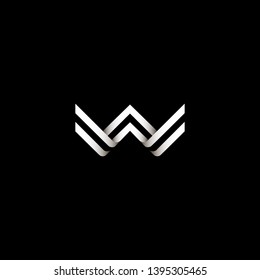 Double W logo. Vector illustration.