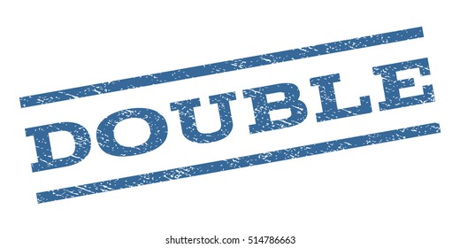 Double watermark stamp. Text caption between parallel lines with grunge design style. Rubber seal stamp with dust texture. Vector cobalt blue color ink imprint on a white background.