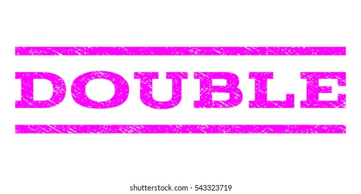 Double watermark stamp. Text tag between horizontal parallel lines with grunge design style. Rubber seal stamp with unclean texture. Vector magenta color ink imprint on a white background.