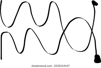 Arte em ondas duplas. Ideia da arte em linha. Projeto de mola de loops.