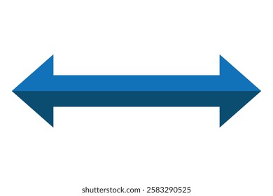 double wave long arrow vector icon. double side left and right wave Horizontal long arrow icon. flat style double wave long arrow vector illustration.