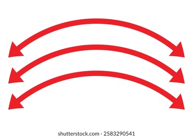 double wave long arrow vector icon. double side left and right wave Horizontal long arrow icon. flat style double wave long arrow vector illustration.