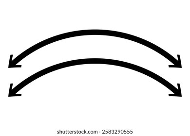 double wave long arrow vector icon. double side left and right wave Horizontal long arrow icon. flat style double wave long arrow vector illustration.