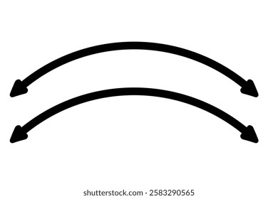 double wave long arrow vector icon. double side left and right wave Horizontal long arrow icon. flat style double wave long arrow vector illustration.