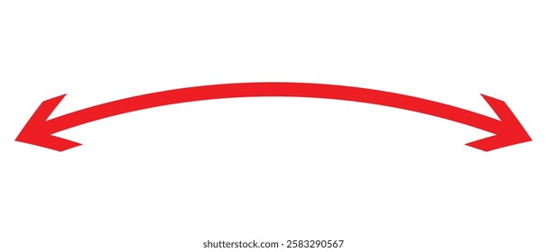 double wave long arrow vector icon. double side left and right wave Horizontal long arrow icon. flat style double wave long arrow vector illustration.