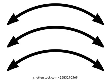 double wave long arrow vector icon. double side left and right wave Horizontal long arrow icon. flat style double wave long arrow vector illustration.