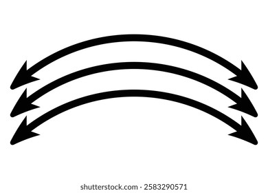 double wave long arrow vector icon. double side left and right wave Horizontal long arrow icon. flat style double wave long arrow vector illustration.