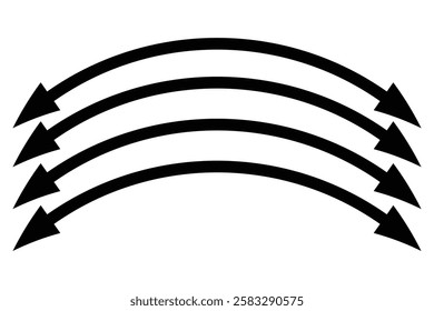 double wave long arrow vector icon. double side left and right wave Horizontal long arrow icon. flat style double wave long arrow vector illustration.