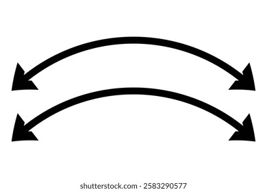 double wave long arrow vector icon. double side left and right wave Horizontal long arrow icon. flat style double wave long arrow vector illustration.