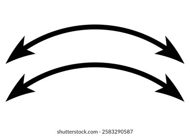 double wave long arrow vector icon. double side left and right wave Horizontal long arrow icon. flat style double wave long arrow vector illustration.