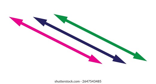 double wave long curved arrow icon. double arrow icon on white background.