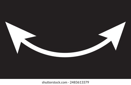 Double white arrow icon. Long arrow vector icon. Black horizontal double arrow.eps10