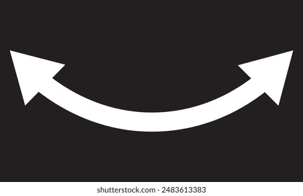 Double white arrow icon. Long arrow vector icon. Black horizontal double arrow.eps10