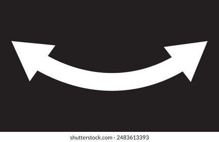 Double white arrow icon. Long arrow vector icon. Black horizontal double arrow.eps10