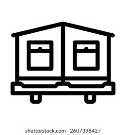 double wide trailer mobile home line icon vector. double wide trailer mobile home sign. isolated contour symbol black illustration
