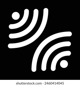 double wifi icon white color eps format