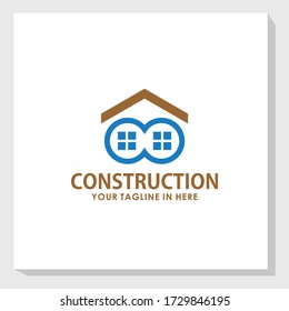 Design-Vorlage für doppelte Windows-Symbole, Inspiration für das Design von Konstruktionslogo