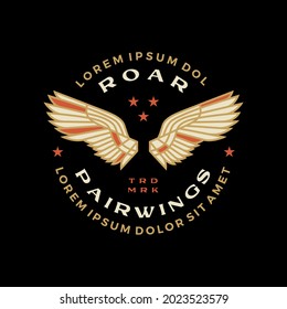 double wing badge logo vector icon illustration
