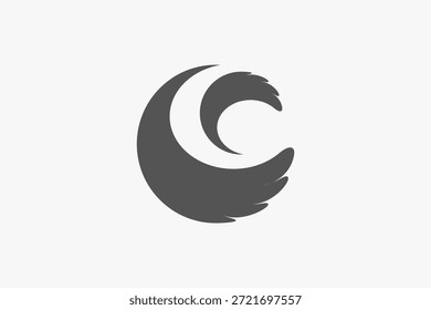 logotipo de movimento de círculo de asas duplas