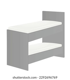 Doppelbett aus Holz. Vektorgrafik