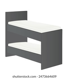 Double wooden bed. vector illustration