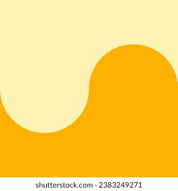 Double yellow background of different color shades and tones. Intertwining and curved shapes. 