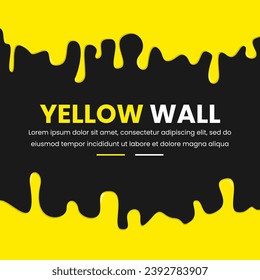 Guión de color amarillo doble, ilustración vectorial de fondo de goteo de color
