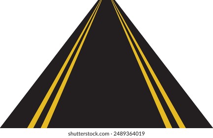 Double yellow lines on asphalt road. Vector illustration. EPS 10