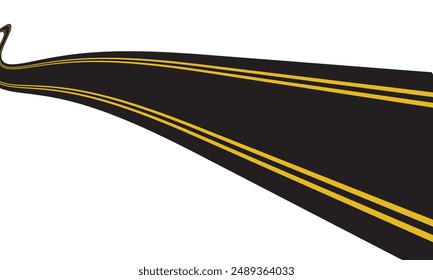 Double yellow lines on asphalt road. Vector illustration. EPS 10